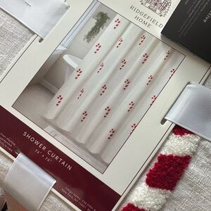 Candy Cane Christmas Shower Curtain NWT